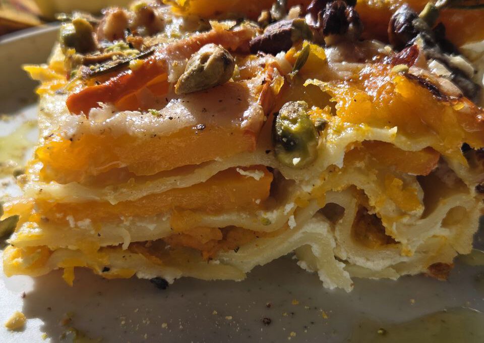 Kürbis-Lasagne mit Ricotta