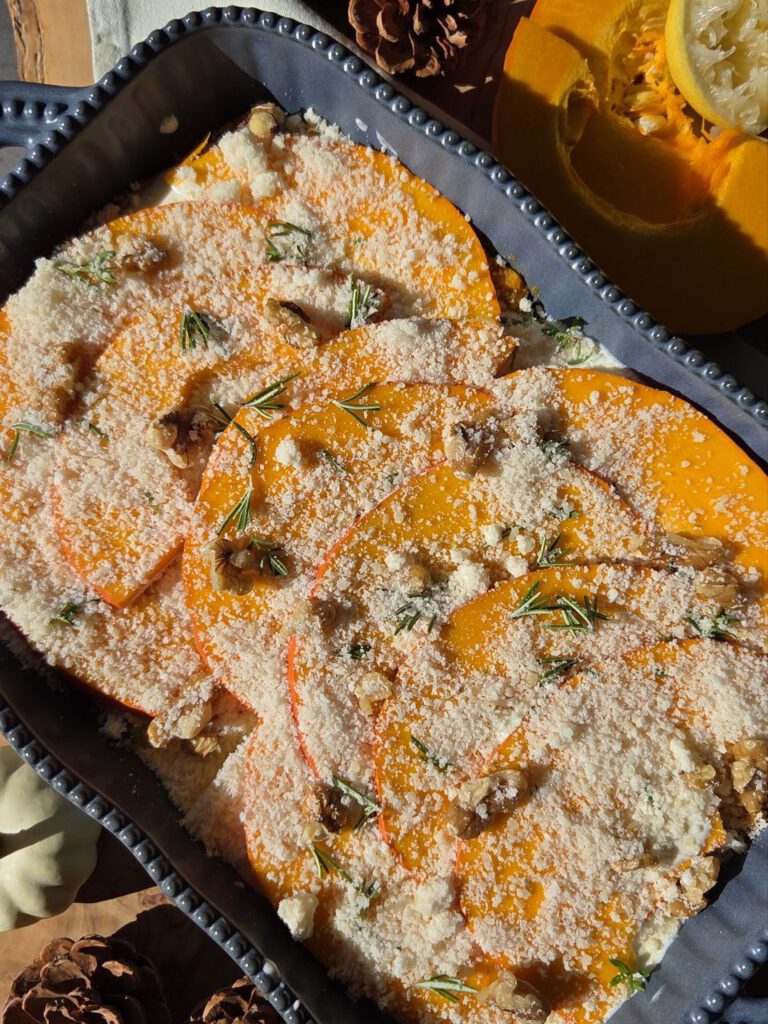 Kürbis-Lasagne mit Ricotta Rezept – Schichten in der Form