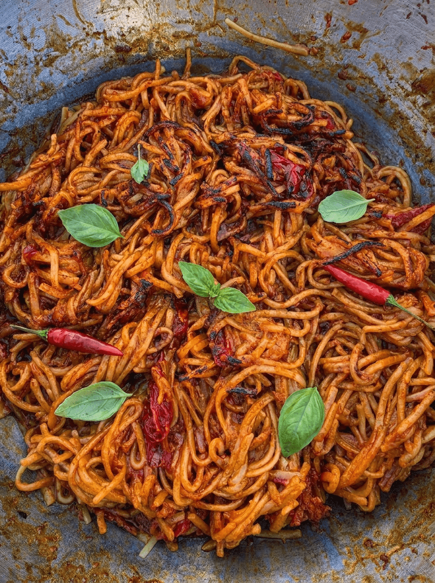 Knusprig karamellisierte Röstaromen bei Spaghetti all'assassina