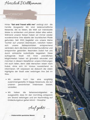 Bereit für Dein Abenteuer? Holen Dir jetzt Deinen Dubai-Reiseführer und entdecke eine Metropole wie keine andere! Von den besten Fotospots bis zu charmanten Cafés und versteckten Oasen – dieser Guide ist Dein Schlüssel zu einem unvergesslichen Abenteuer, das Du und Deine Liebsten noch lange im Herzen tragen werden